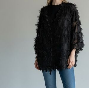 Beulah Black Lace Sheer Topper